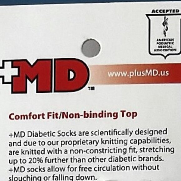 DIABETIC COMFORT SEAM SOCKS MD UNISEX 2 PACK - Picture 9 of 9